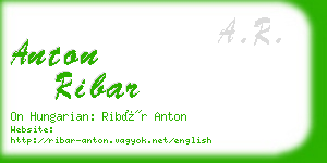 anton ribar business card